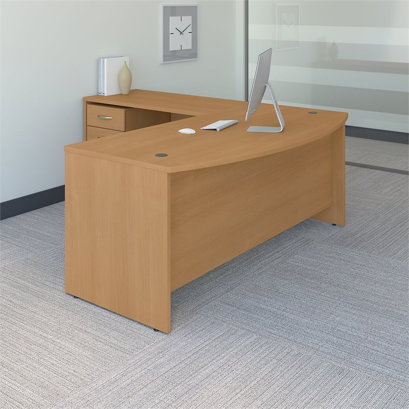 Bush Business Furniture Series C 72"W Bow Front LShape Desk with