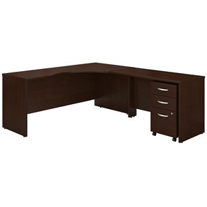 Bush Business Furniture Series C 72W RH Corner Desk, 48W Return and 3 Drawer Mobile Pedestal