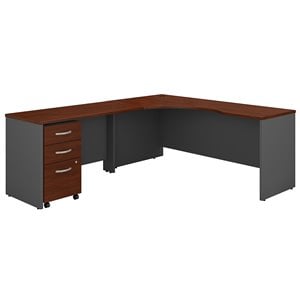 Bush Business Furniture Series C 72W LH Corner Desk, 48W Return and 3 Drawer Mobile Pedestal