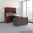 Series C 60W LH Bow Front U Desk with Storage in Hansen Cherry - Engineered Wood