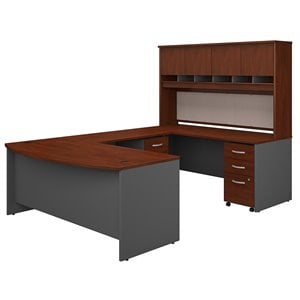 Bush Business Furniture Series C 72W Bow Front U Station Desk With Storage
