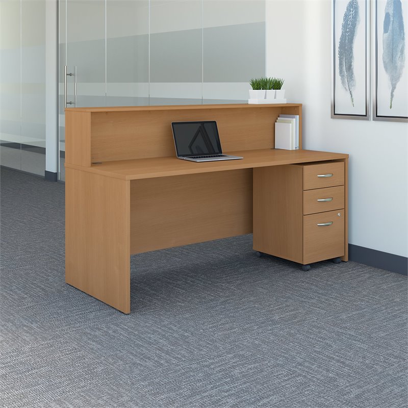 Bush Business Furniture Series C 72"W Reception Desk with Mobile File