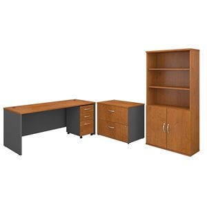 Bush Business Furniture Series C 72W Desk With File Storage and Bookcase