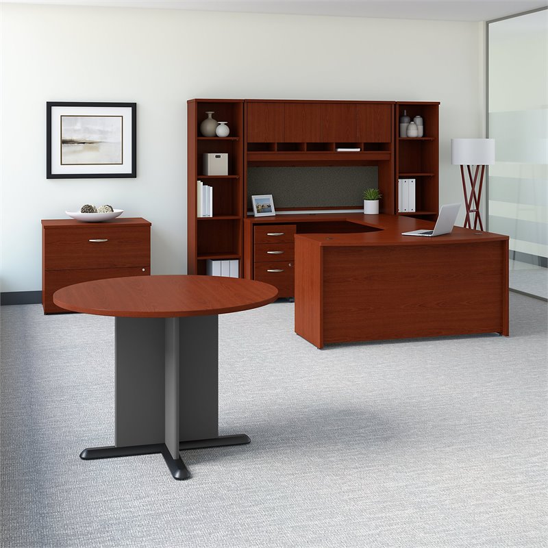 Bush Business Furniture Series C 60"W Left Handed Bow Front U-Shaped