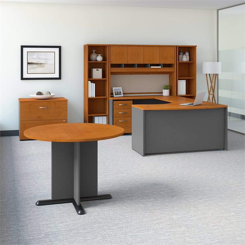 Bush Business Furniture Series C 60"W Left Hand Bow Front UShaped Desk