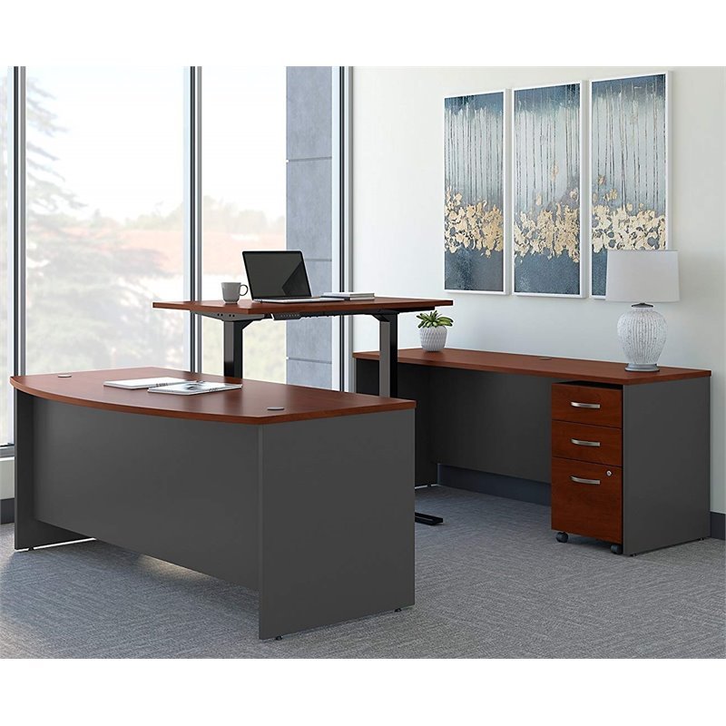 Bush Business Furniture Series C 72W U Shaped Desk with Height