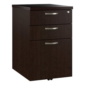 bush business furniture office in an hour mobile file cabinet with 2-box drawers in mocha cherry