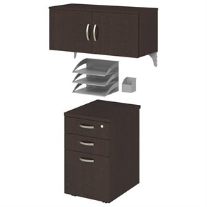 bush business furniture office in an hour storage and accessory kit in mocha cherry