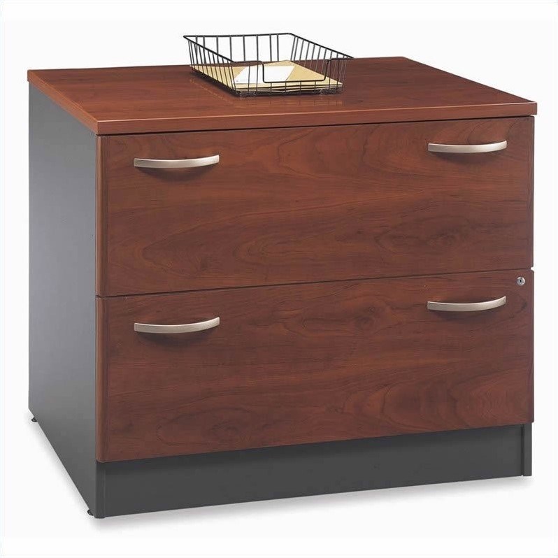Bush Business Furniture Series C L-Shape Wood Office Set Hansen Cherry