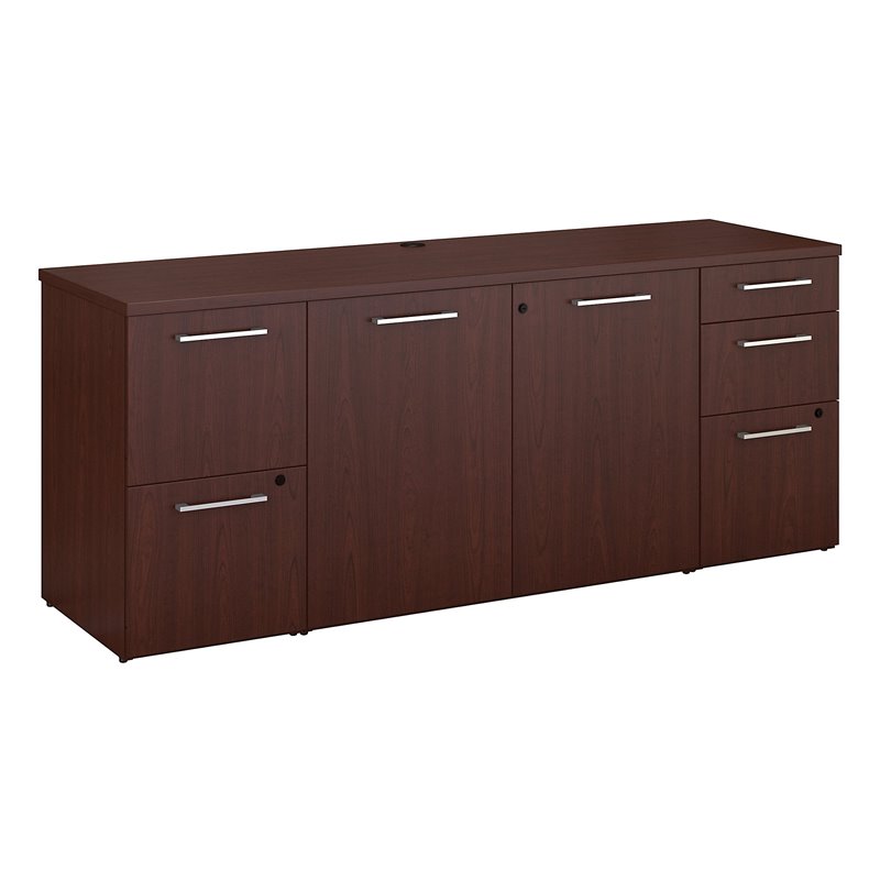 Bush Business 300 Series 72W x 22D Storage Credenza in Harvest Cherry