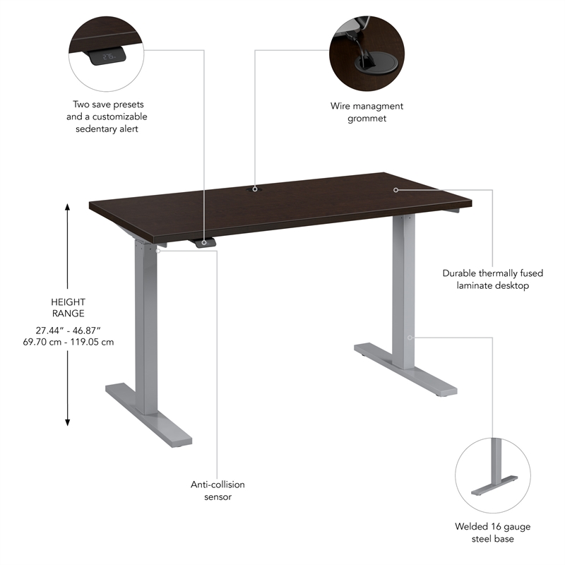 Move 60 Series 48W Adjustable Standing Desk in Mocha Cherry - Engineered Wood