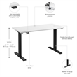 Move 60 Series 48W Adjustable Standing Desk in White - Engineered Wood