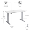 Move 60 Series 48W Adjustable Standing Desk in White - Engineered Wood