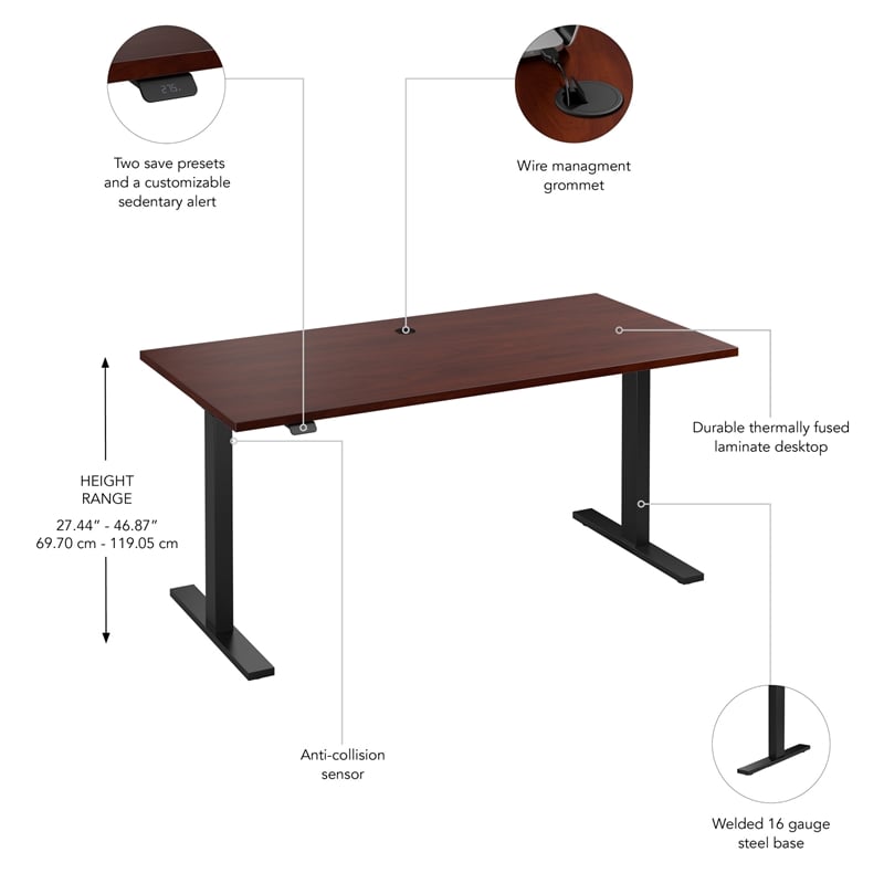 Move 60 Series 60W Adjustable Standing Desk in Hansen Cherry - Engineered Wood