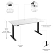 Move 60 Series 60W Adjustable Standing Desk in White - Engineered Wood