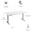 Move 60 Series 60W Adjustable Standing Desk in White - Engineered Wood