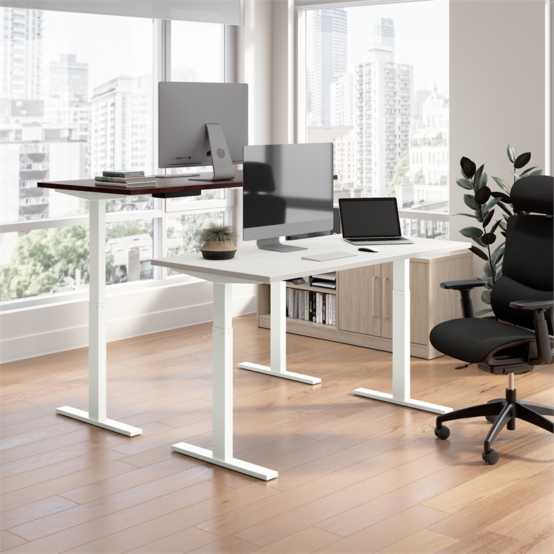 Move 60 Series 60W Adjustable Standing Desk in White - Engineered Wood