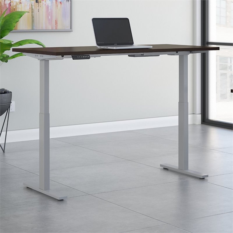 Move 60 Series 72W x 30D Adjustable Desk in Mocha Cherry - Engineered Wood
