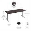Move 60 Series 72W Adjustable Standing Desk in Storm Gray - Engineered Wood