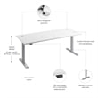 Move 60 Series 72W Adjustable Standing Desk in White - Engineered Wood