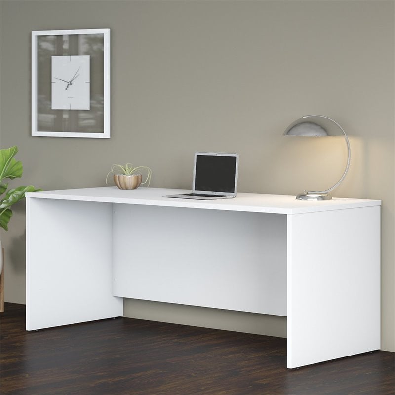 Studio C 72W x 30D Office Desk in White - Engineered Wood