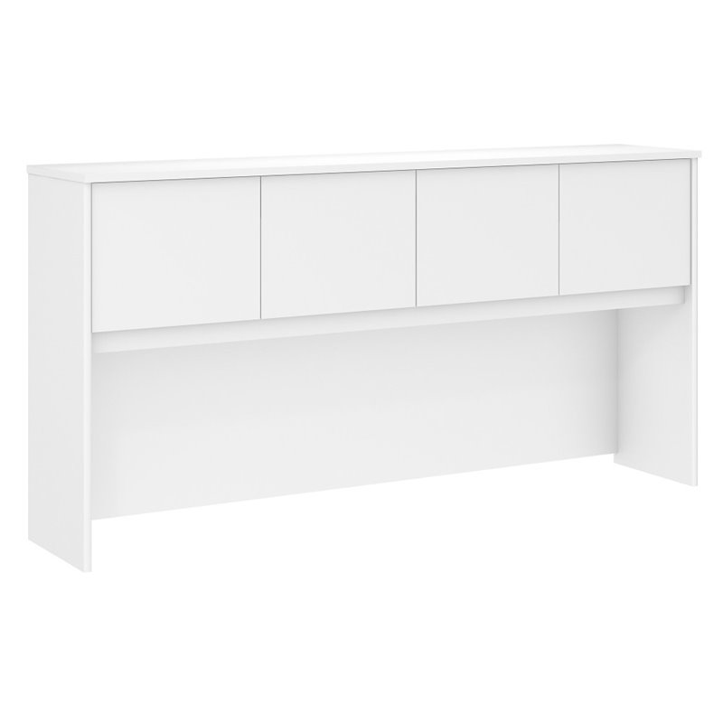 Studio C 72W 4 Door Hutch in White - Engineered Wood