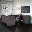 Studio C 72W x 36D U Shaped Desk with Drawers in Storm Gray - Engineered Wood