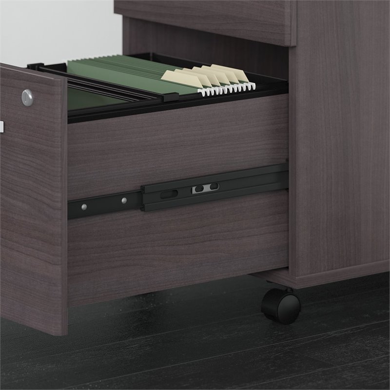 Studio C 72W L Shaped Desk with Drawers in Storm Gray - Engineered Wood