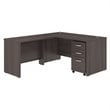 Studio C 60W L Shaped Desk with Drawers in Storm Gray - Engineered Wood