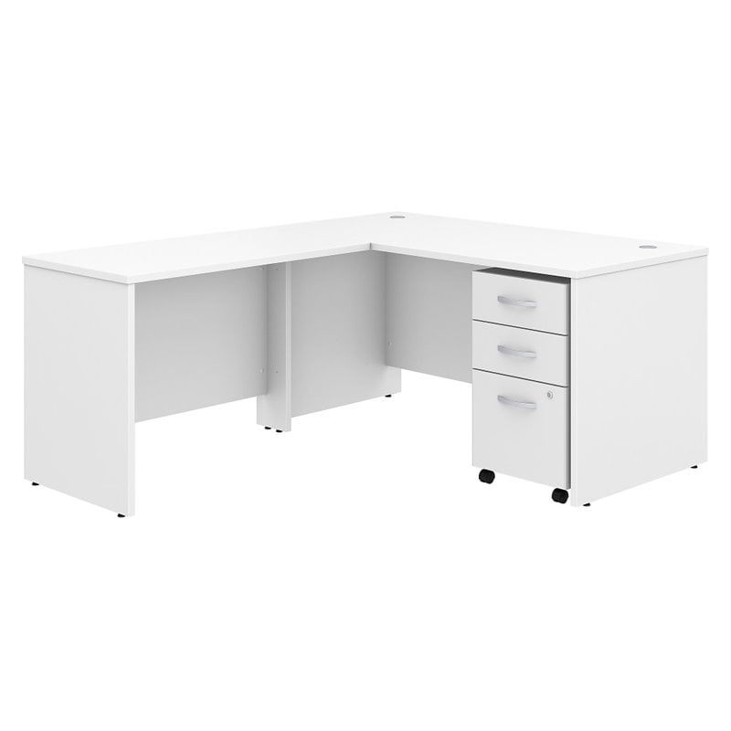 Bush Business Studio C 60 L Shaped Desk With File Cabinet In