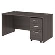 Studio C 60W Office Desk with File Cabinet in Storm Gray - Engineered Wood