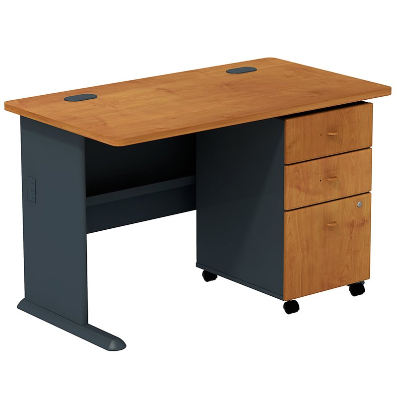 Bush Business Series A 48" Computer Desk with File in Natural Cherry