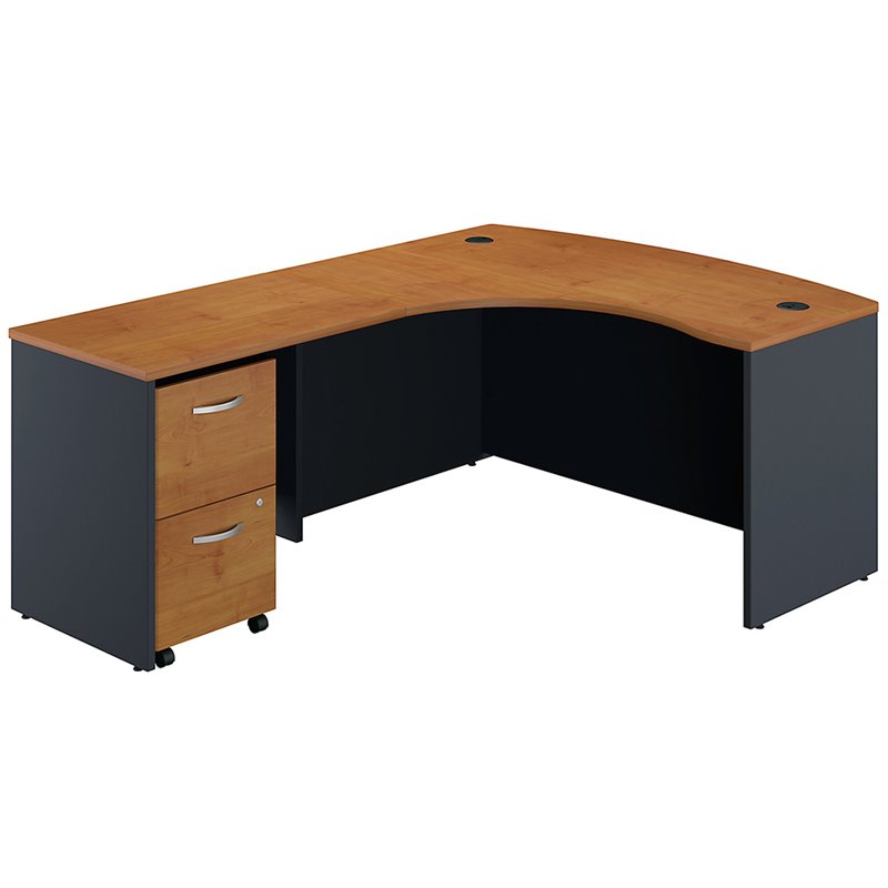 Bush Business Series C Left Facing L Shaped Bowfront Computer Desk