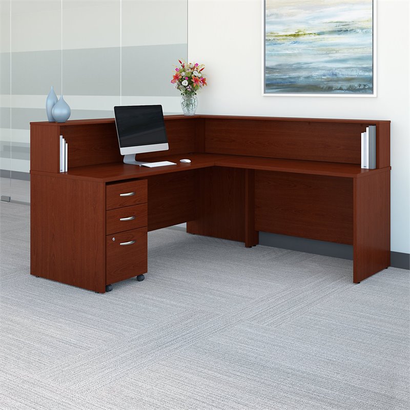 Bush Business Furniture Series C 72" L Shaped Reception Desk in