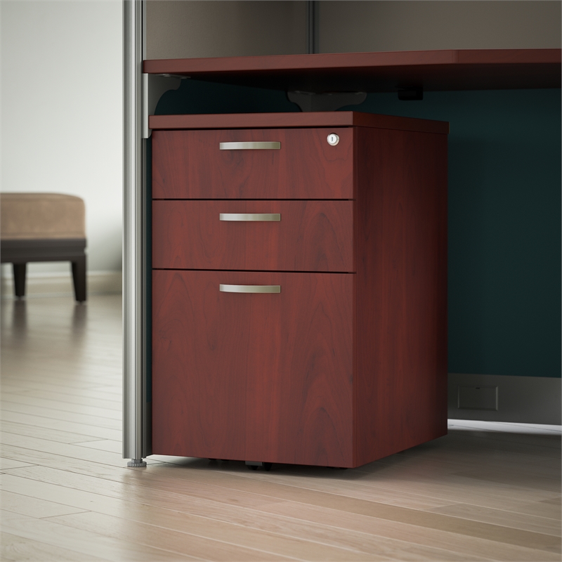 Office in an Hour Mobile File Cabinet in Hansen Cherry - Engineered Wood