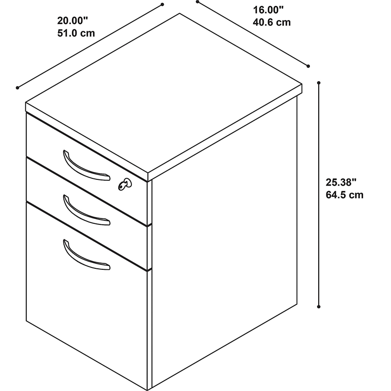 Bush Business Furniture Office In An, Desk Filing Cabinet Dimensions