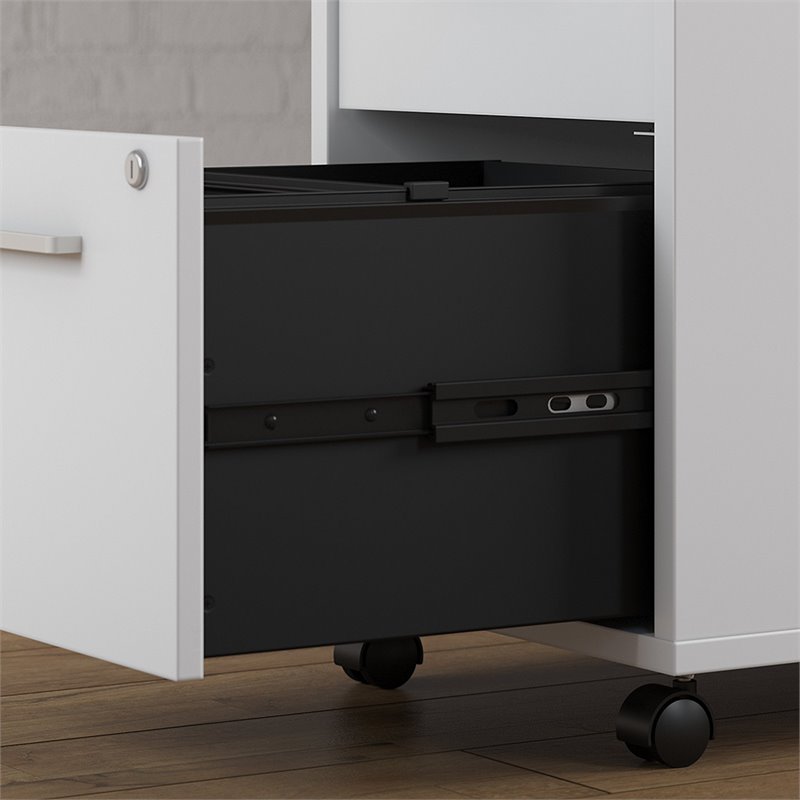 Method 3 Drawer Mobile File Cabinet In White Engineered Wood Ki70203