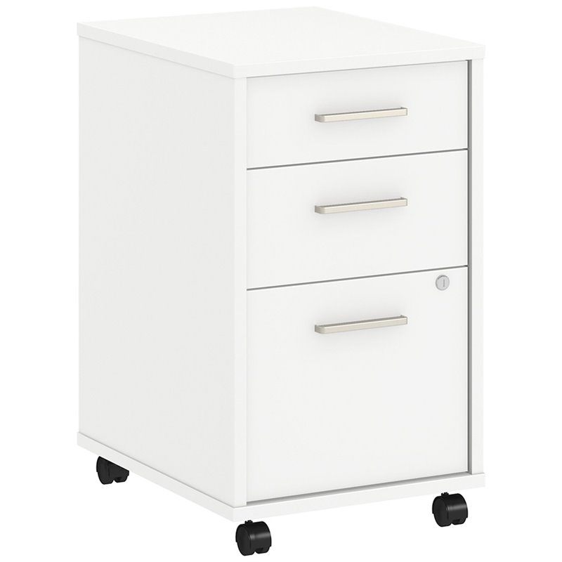 Method 3 Drawer Mobile File Cabinet In White Engineered Wood Ki70203