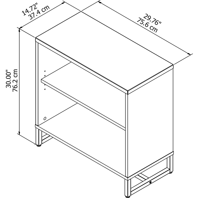 Method 2 Shelf Bookcase Cabinet in White - Engineered Wood