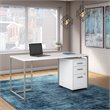 Method 60W Table Desk with Mobile File Cabinet in White - Engineered Wood