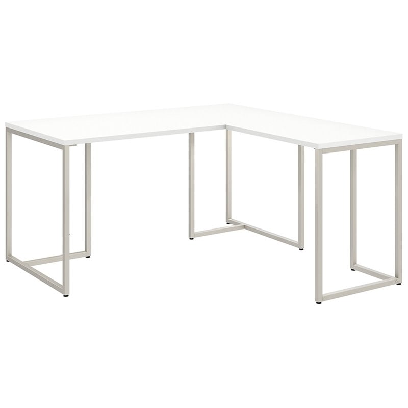 Method 60W L Shaped Desk with 30W Return in White - Engineered Wood