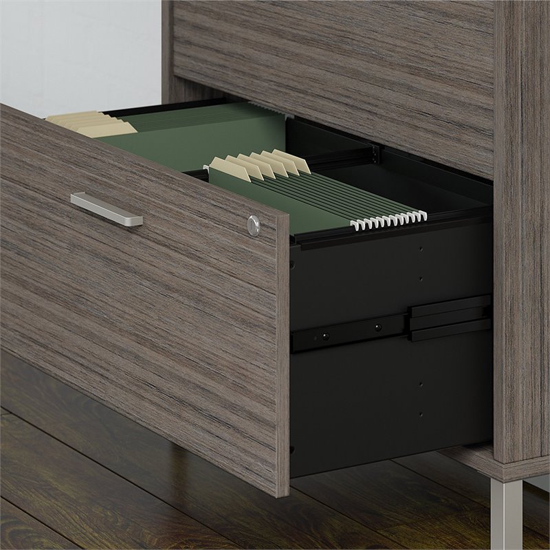 Bbf Method By Kathy Ireland Lateral File Cabinet With Hutch In