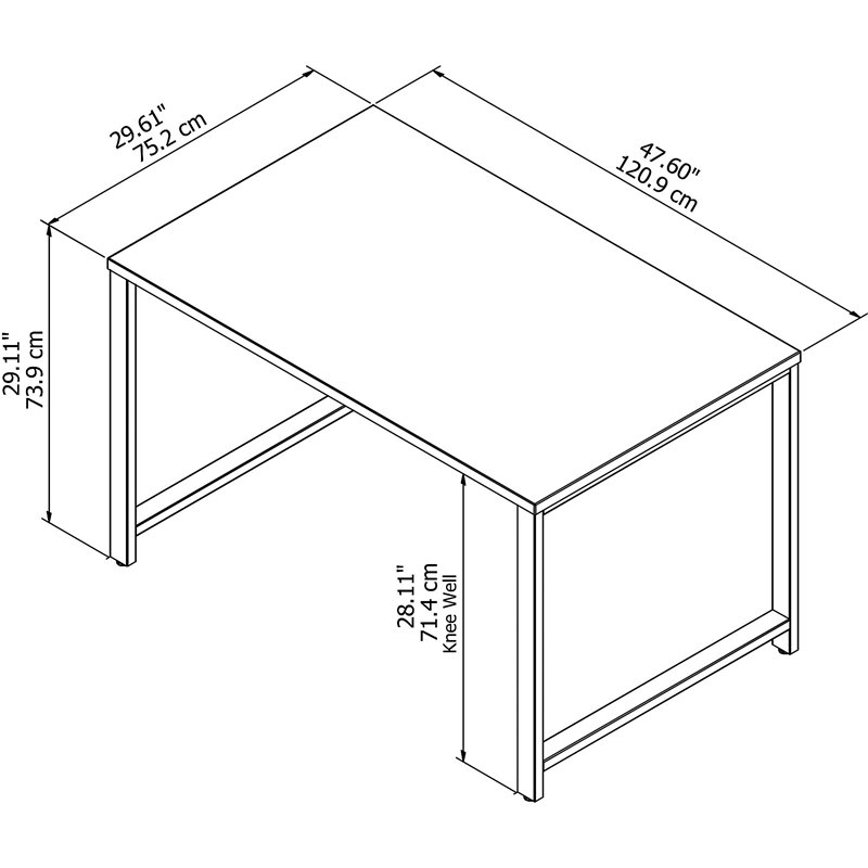 Bush Business Furniture 400 Series 48W X 30D Table Desk in Mocha Cherry