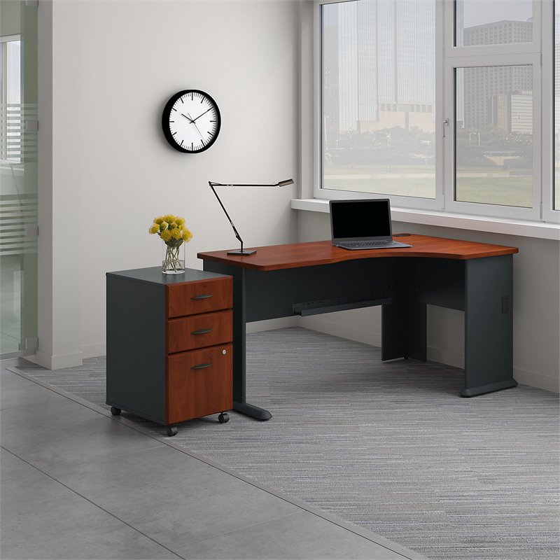 Bush Business Furniture Series A Right Corner Desk with Mobile File