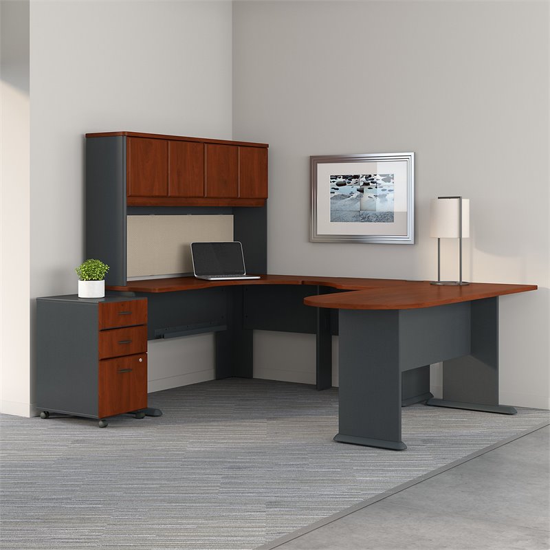 Bush Business Furniture Series A U Shaped Corner Desk with Hutch and