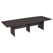 Bush Business Furniture 120W x 48D Boat Shaped Conference Table with Wood Base in Storm Gray