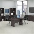 Bush Business Furniture 72W x 36D Boat Shaped Conference Table with Wood Base in Storm Gray
