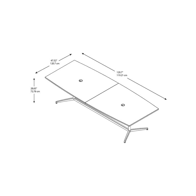 Bush Business Furniture 120W Boat Shaped Conference Table in Cherry