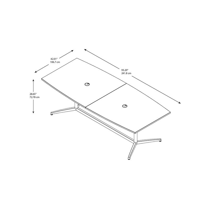 Bush Business Furniture 96W Boat Shaped Conference Table in Cherry