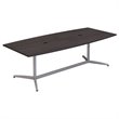 Bush Business Furniture 96W x 42D Boat Shaped Conference Table with Metal Base in Storm Gray